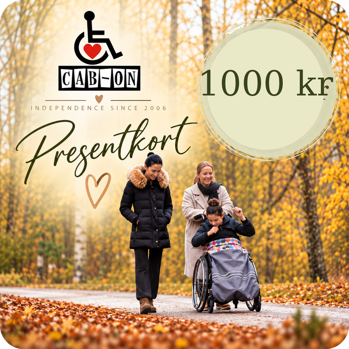 Presentkort Cab-on – 1000 kr