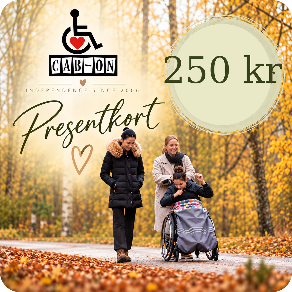 Presentkort Cab-on – 250 kr