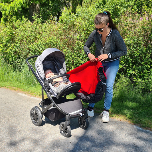 Dra-på överdrag barnvagn - Loving Red